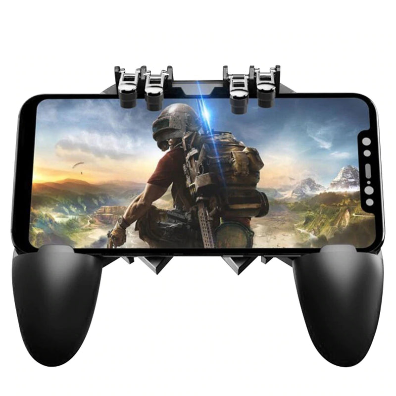 MEMO AK66 Six Finger All-in-One PUBG Mobile Game Controller Free Fire Key Button Joystick Gamepad L1 R1 PUBG Trigger for all Mobile Phone