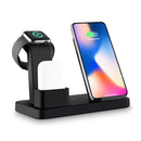 Bakeey 3 In 1 7.5W/10W Fast QI Wireless Charger Station Stand For iPhon-e Appl-e Watch 1/2/3/4 Series Airpo-ds