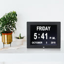 8 Inch LED Dementia Digital Calendar Day Clock Extra Large Screen Alarm Clock