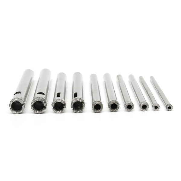 10pcs 3-7mm Diamond Hole Saw Drill Bit Set Tile Ceramic Glass Porcelain Marble Hole Saw