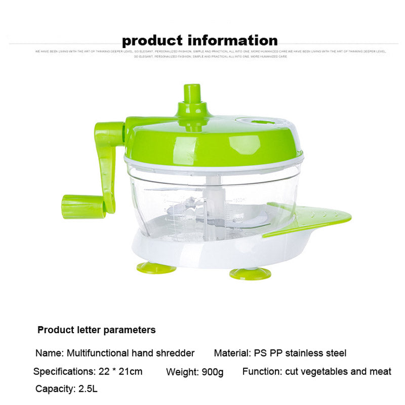 KCASA KC-FPM18 Multi-function Kitchen Manual Food Processor Household Meat Grinder Vegetable Chopper