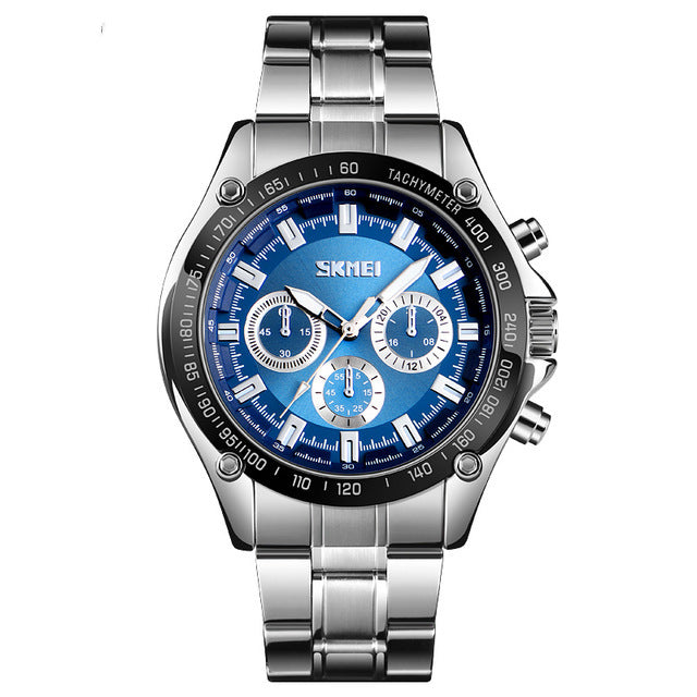 SKMEI 1366 Business Stainless Steel Waterproof Analog Quartz Watch Men Wristwatch