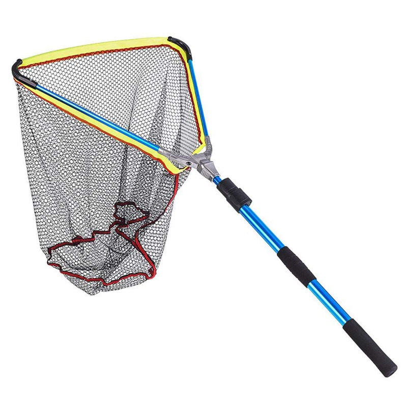 LEO 50x50x60cm Aluminum Alloy Folding Fly Triangle Brail Fishing Net Telescopic Portable Fish Trap