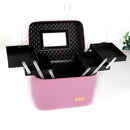 Double-Layer Makeup Cosmetic Kit Case Carry Bag Storage Box Handle Travel Organizer