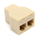 1 to 2 Female RJ11 Telephone Phone Jack Line Y Splitter Adapter Connector