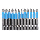Drillpro 12pcs Screwdriver Bit 1/4 Inch Hex Shank Anti Slip PH2 Phillips Magnetic Impact Screwdriver Bits