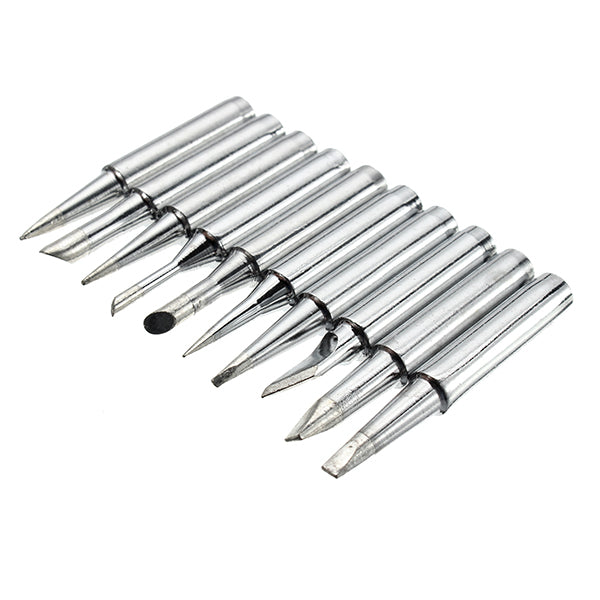 10pcs 900M-T Lead Free Soldering Iron Tips + 1 Iron Casing for 936 AOYUE YIHUA ReWork Station Iron