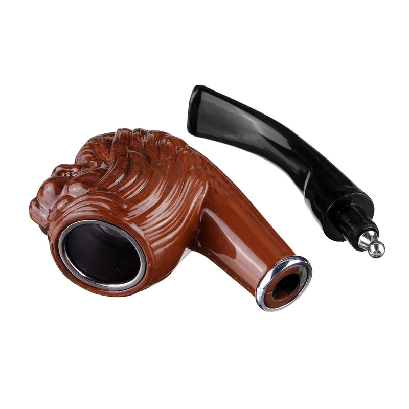 Classical Detachable Wooden Pipes without Pipe Rack Old-fashioned Flat-mouth Wood Tool