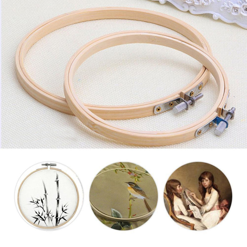 Practical 13-26cm Cross Stitch Machine Bamboo Frame Embroidery Hoop Ring Round Hand DIY Needlecraft