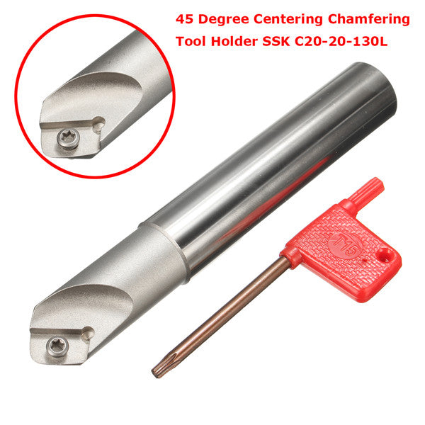SSK C20-20-130L 45 Degree Centering Chamfering Turning Tool Holder