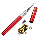36'' Telescopic Mini Portable Pocket Fish Aluminum Pen Fishing Rod Pole Reel
