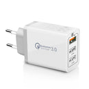 Bakeey 3 Ports 3A QC3.0 EU Wall Travel Charger For iPhone X 8Plus Oneplus5t Xiaomi Redmi 5Plus S9+