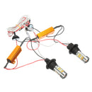 Pair 50W Error Free T20 LED Dual-Color DRL Daytime Running Turn Signal Light Bulb KIT