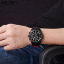 MEGIR 2055 Sport Watch Men Quartz Chronograph Black Male Wrist Watch