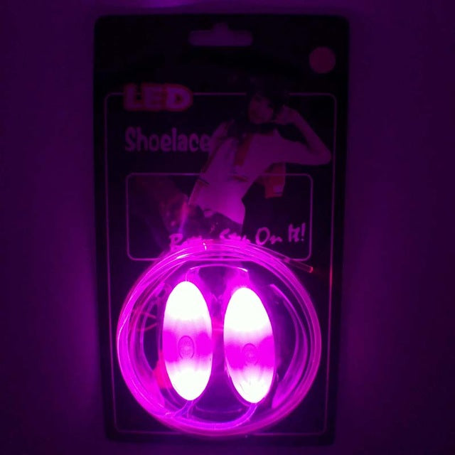 1 Pair LED Light Bestselling 80CM Flash Luminous Fashionable Glass Fiber Cool Design Shoelaces