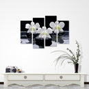 Miico Hand Painted Four Combination Decorative Paintings Three Flowers Wall Art For Home Decoration