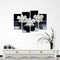 Miico Hand Painted Four Combination Decorative Paintings Three Flowers Wall Art For Home Decoration