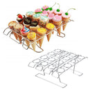 12/16 Holes Cupcake Cone Baking Cooling Rack Ice Cream Stand Holder Counter Display
