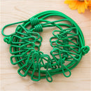 Portable Retractable Clothesline Windproof Stretch Drying Rack 12 Clips Iron-Wire PP Clothesline