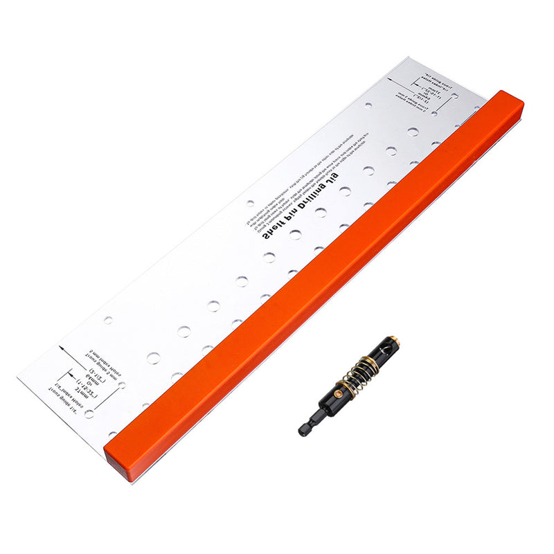 Shelf Pin Drilling Jig with 1/4 Inch Self Centering Bit 11 Holes 19 Inch Long Tools Woodworking Drillring Guide