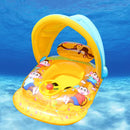 Baby Kids Float Seat Inflatable Boat Swimming Ring Fun Swimming Pool with Sunshade