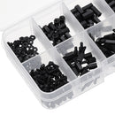 Suleve M2NH4 M2 Nylon Screw Black Hex Screw Nut Nylon PCB Standoff Assortment Kit 300Pcs