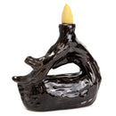 LED Light Buddhist Ceramic Backflow Censer Burner Holder with 5 Incense Cones