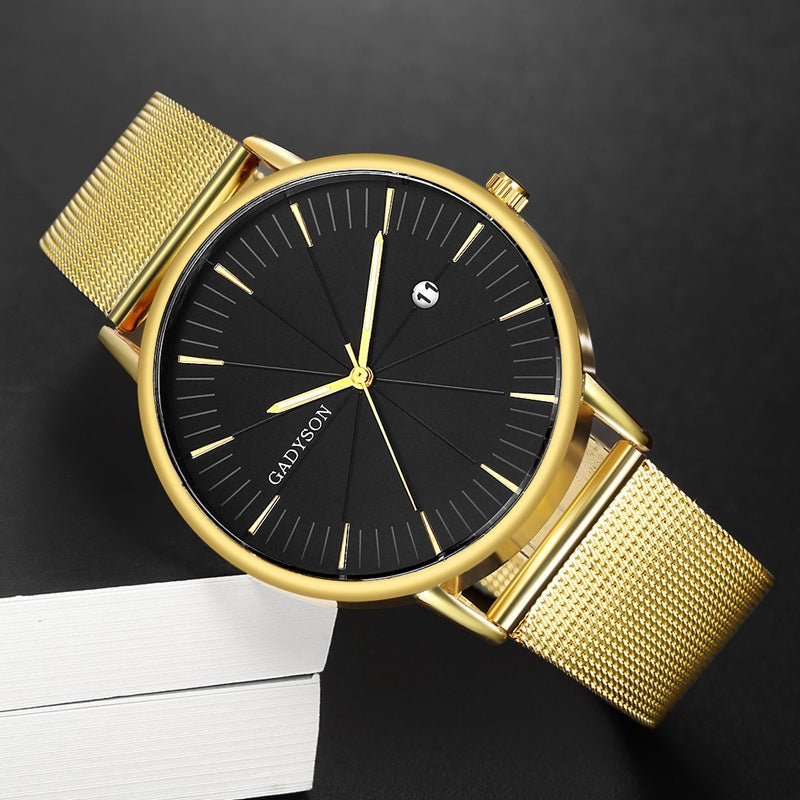 GADYSON A9105 Calendar Casual Style Men Wristwatch Full Steel Luminous Display Quartz Watch