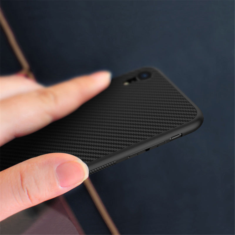 NILLKIN Synthetic Fiber Shockproof Anti-fingerprint PC + TPU Back Cover Protective Case for iPhone XR
