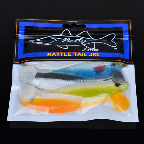 6PCS 11.5CM Soft Fishing Lure Rattle Tail Jig Bass Bait