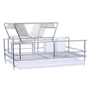 Dish Drainer 2 Tiers Stainless Steel Kitchen Washing Up Rack Holder & Drip Tray Kitchen Storage Rack