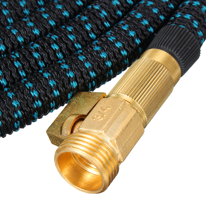 25FT/50FT Full Copper High Pressure Car Washing Telescopic Water Pipe Spray Nozzle Set Household 3 Times Expandable Hose