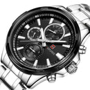 NAVIFORCE 9089 Fashion Men Quartz Watch Luxury Multifunction Stainless Steel Strap Watch