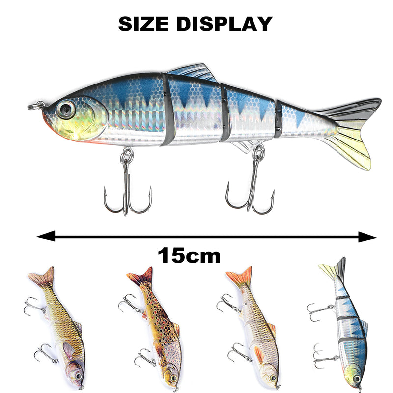 ZANLURE 15CM fish lures 4D Rattle Trout Shad Lures - Pike Zander Salmon Predator Fishing