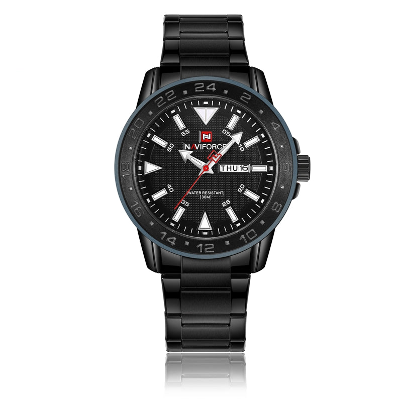 NAVIFORCE 9109 Calendar Men Wrist Watch Business Style Stainless Steel Quartz Watch