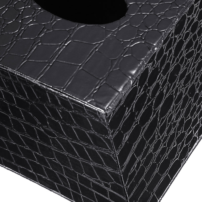 Square PU Leather Tissue Box Paper Holder Case Cover for Home Office Hotel
