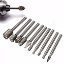 10pcs 1/8 Inch Shank Milling Rotary File Burrs Bit Set Wood Carving Rasps Router Bits Grinding Head