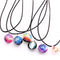 Vintage Colorful Leather Rope Galaxy Planet Star Glass Ball Pendant Women Necklace
