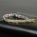 Fashion Magnetic Therapy Single Row Bracelet For Men Stainless Steel Silver Gold Chain Bracelet