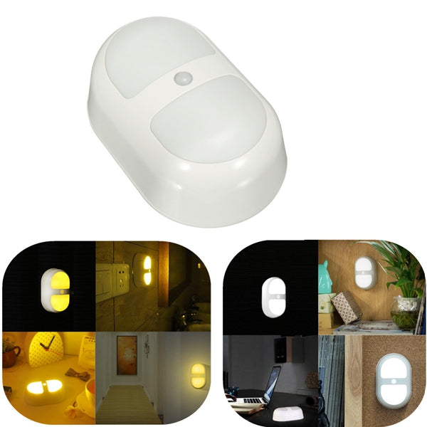 LED Night Light Human Motion Induction Sensor Control Lamp Battery For Bedroom Bathroom
