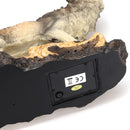 Solar Red Eyes Howling Wolf & Sensor Light Garden Ornament Office Decorations