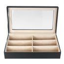 PU Leather 6 Grid Sunglasses Glasses Storage Display Case Box Organizer
