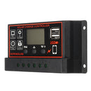 12v/24V Auto Solar Controller 10A-60A LCD Solar Charge Controller PWM Solar Panel Controller Solar Panel Battery Regulator With Dual USB Port