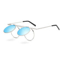 Steam Punk UV400 Sunglasses Polarized Lens Flip-ope Vintage Round