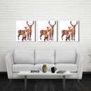 Miico Hand Painted Oil Paintings Simple Style Deer Family A Wall Art For Home Decoration Painting