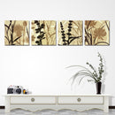 Miico Hand Painted Four Combination Decorative Paintings Botanic Grass And Flower Wall Art For Home Decoration