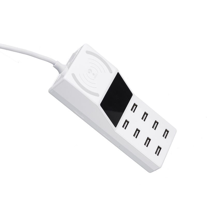 Upgrade Version Multiple USB Charger Intelligent 8-Port Desktop Charger Wireless Charger Charging Station Multi Port Travel Fast Wall Charger Hub Display Real-time Current