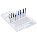 Drillpro Upgrade 10pcs 0.8-3mm Blue NACO Coating PCB Milling Cutter Engraving Carbide Bits for CNC Engraving Machine