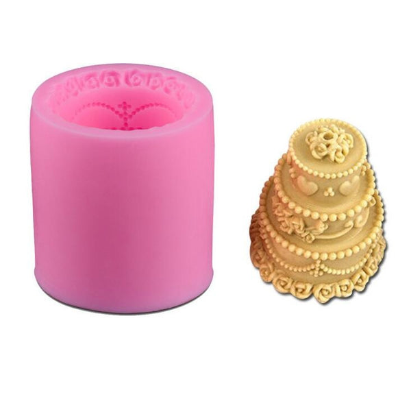 Soap Candle Mold Birthday Wedding Cake Silicone Mould Handmade