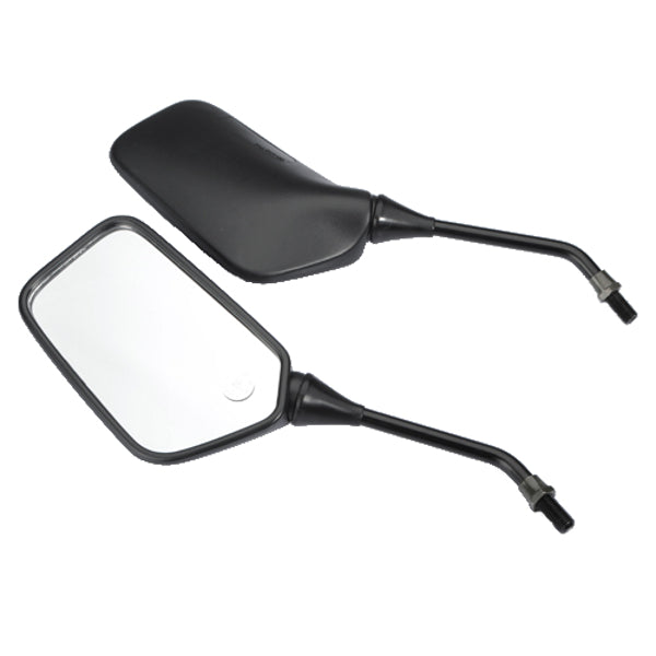 10mm Black Motorcycle Mirrors For Kawasaki KLR600 KLR250 Honda Suzuki Harley BMW